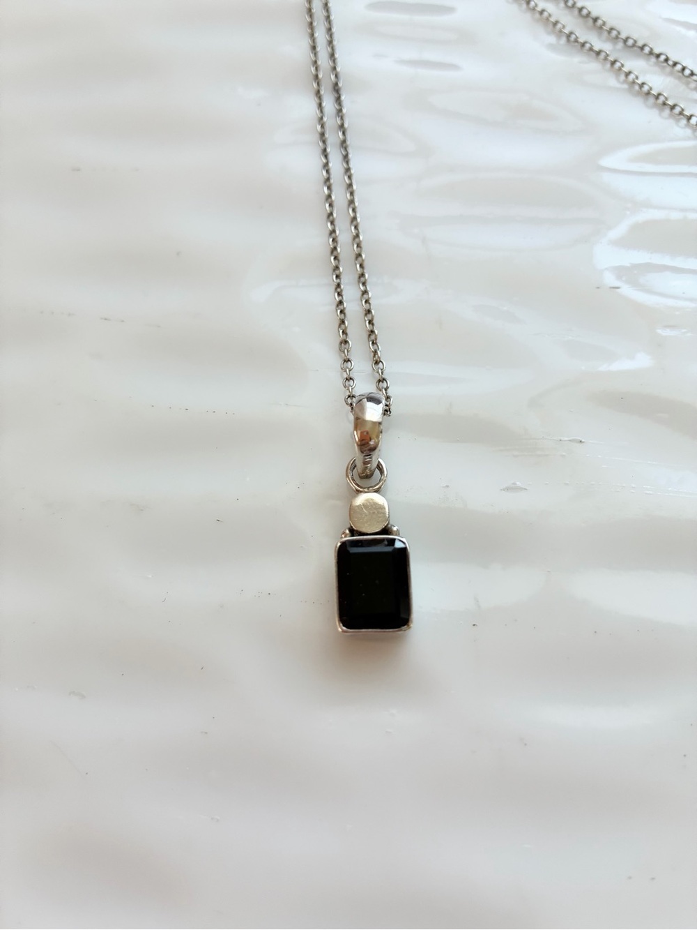 Silpada Sterling Silver Black Onyx Pendant on Silpada Necklace S1215 - Picture 7 of 8